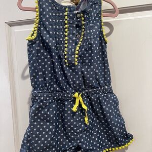 Mini Biden Polka Dot Kids Romper with Yellow Accents